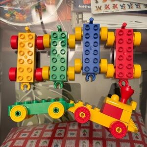 Lot Of 9 Lego DUPLO Train Base Pieces In Assorted Colors